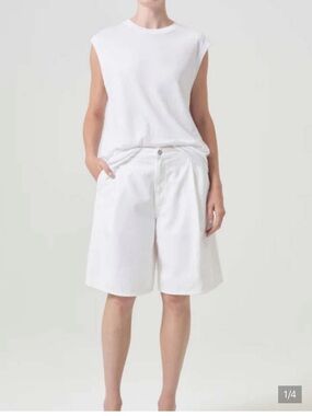 Agolde White Ellis Trouser Short - Relaxed Tailored Fit NWOT Color Milkshake